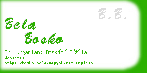 bela bosko business card